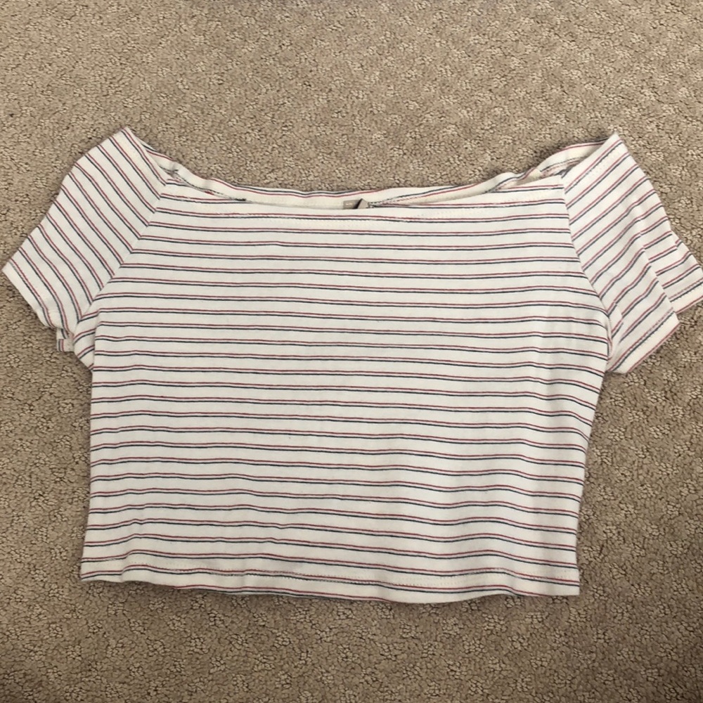 Final Touch Slightly Off the Shoulder Crop Top